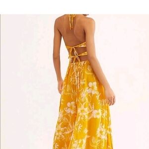 Free People Hawaii Honey Printed Maxi Dress-Size Large